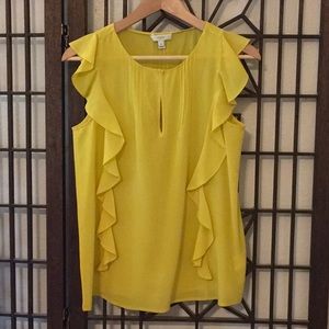 J. Crew Yellow Silk Cascade Blouse Style A9872